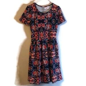 Lularoe Amelia Dress Abstract Floral Women's Size Small